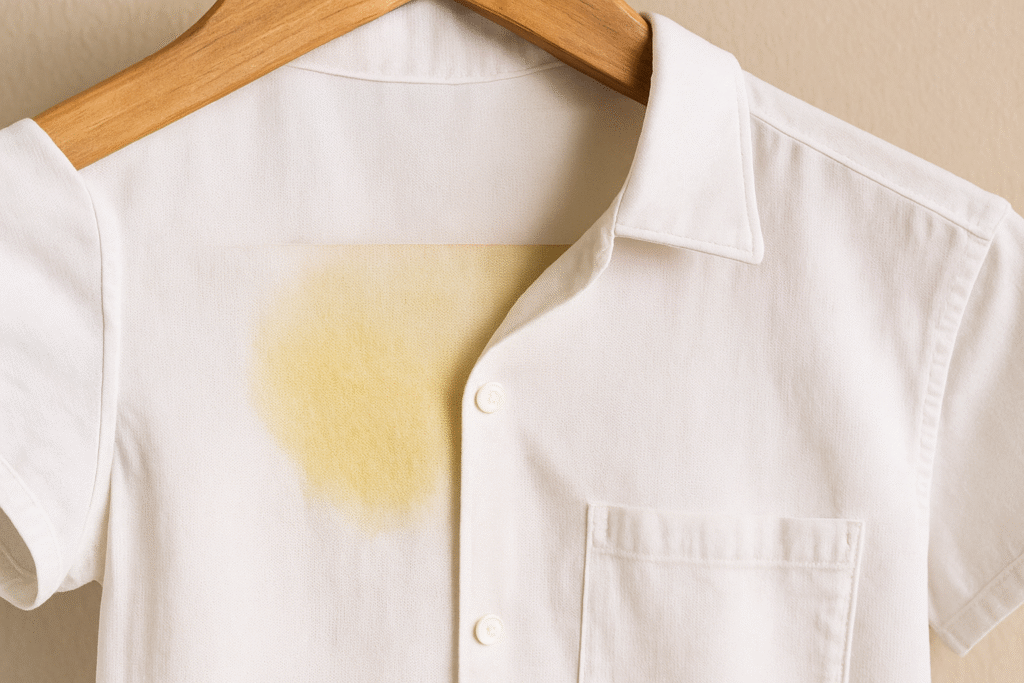 Como tirar mancha de desodorante 2 Mancha na camisa Branca