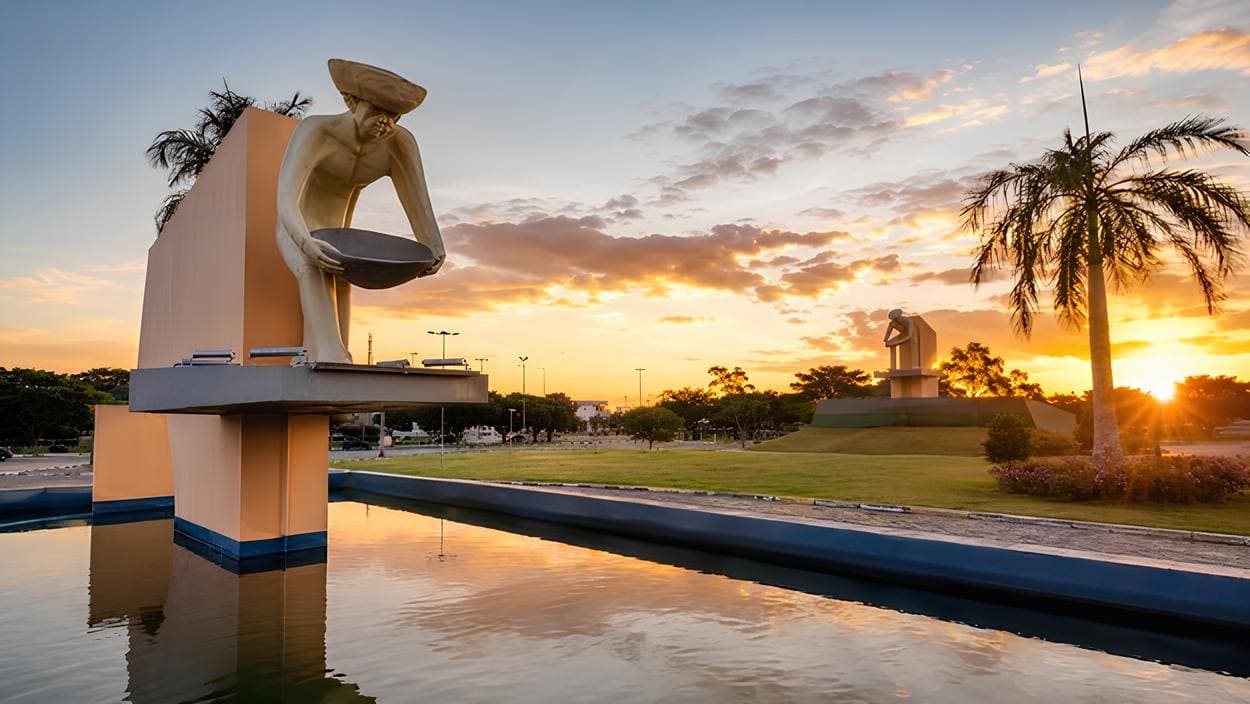 Praca das Aguas e do Monumento aos Garimpeiros em Boa Vista